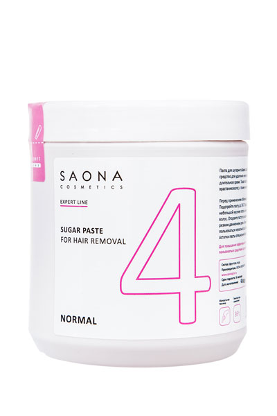 Сахарная паста для шугаринга Saona Cosmetics 4 НОРМАЛЬНАЯ (NORMAL), с разогревом