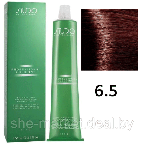 Крем-краска для волос Studio Professional Coloring 6.5 темный махагоновый блонд, 100мл